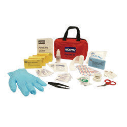 North 018505-4221 By Honeywell Redi-Care 6" X 8 3/4" X 2 3/4" Red Nylon Portable Mount Medium 10 Person Responder First Aid Kit With CPR Barrier (1/EA)