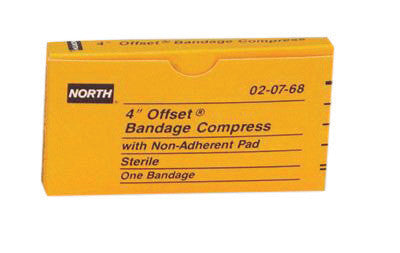 North 020768 By Honeywell 4" Latex-Free Sterile Offset Compress Bandage (1 Per Box) (1/BX)