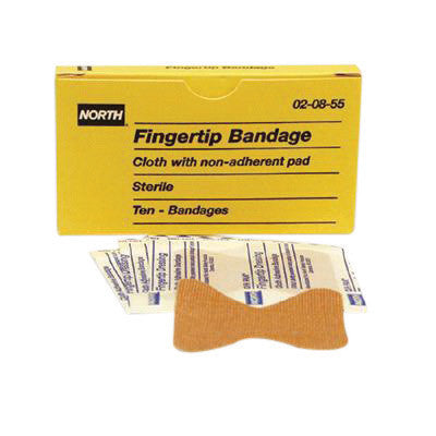 North 020855 By Honeywell Latex-Free Woven Fingertip Adhesive Bandage (10 Per Box) (1/BX)