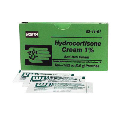 North 021161 By Honeywell 0.9 Gram Unit Dose Foil Pack 1% Hydrocortisone First Aid Cream (10 Per Box) (1/BX)