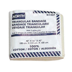 North 045009 By Honeywell 40" X 56" X 40" Triangular Latex-Free Sterile Cotton Bandage With 2 Safety Pins (1 Per Pack) (1/BX)