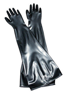 North 8B1532/10H by Honeywell Size 10 1/2 Black Glovebox 32" 15 mil Butyl Hand Specific Chemical Resistant Gloves With 8" Dia Beaded Cuff (1/PR)