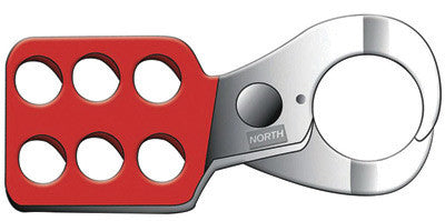 North MS86 by Honeywell Red 1" X 4 3/8" Heavy Duty Tempered Steel M-Safe Single Scissor Type Rubber Dipped Lockout Hasp With 1" Jaw (1/EA)