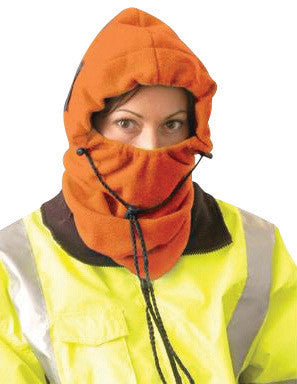 OccuNomix 1070-HVO Hi-Viz Orange 100% Polyester Plush Fleece Hot Rods 3-In-1 Balaclava (1/EA)