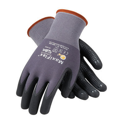 Protective Industrial Products 34-844/M Medium MaxiFlex Endurance by ATG 15 Gauge Abrasion Resistant Black Micro-Foam Nitrile Palm And Fingertip Coated Work Gloves With Gray Seamless Knit Nylon Liner And Continuous Knit Wrist (12/PR)