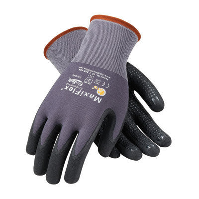 Protective Industrial Products 34-844/XL 34-844/XL X-Large MaxiFlex Endurance by ATG 15 Gauge Abrasion Resistant Black Micro-Foam Nitrile Palm And Fingertip Coated Work Gloves With Gray Seamless Knit Nylon Liner And Continuous Knit Wrist (12/PR)