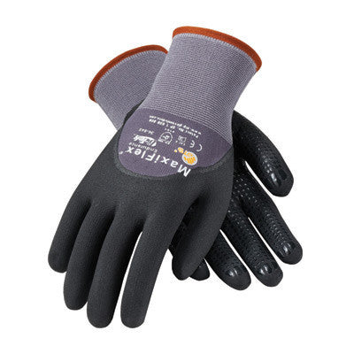Protective Industrial Products 34-845/M 34-845/M Medium MaxiFlex Endurance by ATG 15 Gauge Abrasion Resistant Black Micro-Foam Nitrile Palm And Fingertip Coated Work Gloves With Gray Seamless Knit Nylon Liner And Continuous Knit Wrist (1/PR)