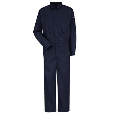 VF Imagewear Bulwark HRC2-CLD4NVRG58 58" Regular Navy Blue 6 Ounce Excel FR ComforTouch Cotton Nylon Flame Resistant Deluxe Coverall With Concealed 2-Way Front Zipper Closure And Snap Fasteners on Neck, Cuff, Action Back (1/EA)