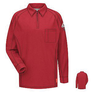 VF Imagewear Bulwark QT12RDRG4XL IQ 4X Red 5.3 Ounce 69% Cotton 25% Polyester 6% Polyoxadiazole Men's Long Sleeve Flame Resistant Polo Shirt With Concealed Pencil Stall, Chest Pocket And Sleeve Pocket (1/EA)
