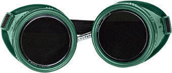 Radnor 64005080 Welding Goggles With Green Hard Plastic Frame And Shade 5 Green 50mm Round Lens (1/EA)