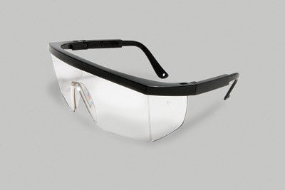 Radnor 64051203 Retro Series Safety Glasses With Black Frame, Clear Anti-Scratch Lens And Integrated Sideshields (1/EA)