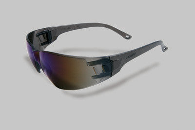 Radnor 64051208 Classic Series Safety Glasses With Gray Frame And Blue Polycarbonate Anti-Scratch Mirror Lens (1/EA)