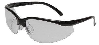 Radnor 64051230 Motion Series Safety Glasses With Black Frame, Clear Polycarbonate Scratch Resistant Lens And Adjustable Temples (1/EA)