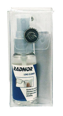 Radnor 64051479 1 Ounce Pump Bottle Alocohol-Free Lens Cleaner With Microfiber Cloth For Polycarbonate, Plastic And Glass Eyewear Lenses (1/EA)