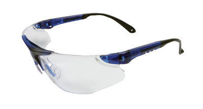 Radnor 64051623 Elite Series Safety Glasses With Blue Frame And Clear Indoor/Outdoor Lens (1/EA)
