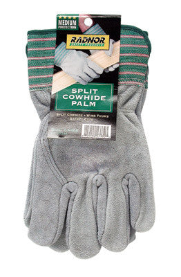 Radnor 64057330 Large Select Shoulder Leather Palm Gloves With Rubberized Safety Cuff, Full Leather Back And Wing Thumb (1 PAIR)