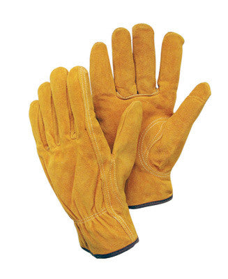 Radnor 64057329 X-Large Premium Split Cowhide Unlined Drivers Gloves With Keystone Thumb, Slip-On Cuff, Color-Coded Hem And Shirred Elastic Back (Carded) (1 PAIR)