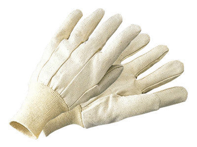 Radnor 64057100 Men's White 8 Ounce Cotton/Polyester Blend Cotton Canvas Gloves With Knitwrist (1/PR)
