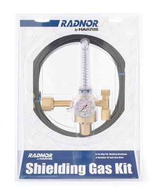 Radnor 64003045 Model 355-2AR-58010 Harris Style Argon And Argon And Carbon Dioxide Mix Shielding Gas Flowmeter Regulator Kit With 3/16'' X 10' Hose With Inert Gas Fittings, CGA-580 (1 PER CASE)