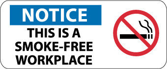 NMC SA190R-NOTICE, THIS IS A SMOKE-FREE WORKPLACE (W/GRAPHIC), 7X17, RIGID PLASTIC (1 EACH)