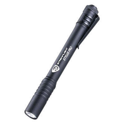 Streamlight 66118 Matte Black Stylus Pro Flashlight With White LED (2 AAA Alkaline Batteries Included) (Clamshell Pack) (1/EA)