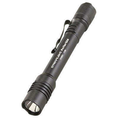 Streamlight 88033 Black ProTac Professional Tactical Flashlight With Removable Pocket Clip (2 AA Alkaline Batteries Included) (1/EA)