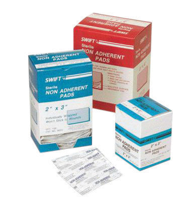 Swift 061961 First Aid 2" X 3" Sterile Non-Adherent Gauze Pad (50 Per Box) (1/BX)