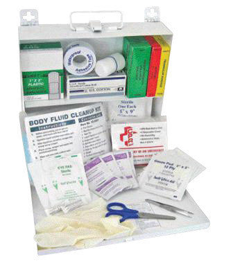 North by Honeywell 34T150 10 1/2" X 10 3/4" X 2 1/2" Steel Small All-In-One CPR/Body Fluid Clean-Up Kit (1/EA)