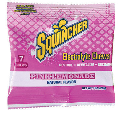 Sqwincher 010374-PL 1 Ounce Pink Lemonade Electrolyte Chews (7 Chews Per Packet, 8 Packets Per Box) (8/BX)
