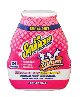 Sqwincher 010701-SL 1.62 Ounce Liquid Concentrate Bottle Strawberry Lemonade Electrolyte Beverage Enhancer - Yields 24 Eight Ounces Servings (12 Bottles Per Case) (1/CA)