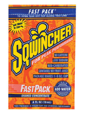 Sqwincher 015304-OR Fast Pack .6 Ounce Liquid Concentrate Packet Orange Electrolyte Drink - Yields 6 Ounces (50 Single Serving Packets Per Box) (1/BX)