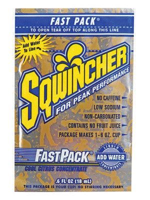 Sqwincher 015310-CC Fast Pack .6 Ounce Liquid Concentrate Packet Cool Citrus Electrolyte Drink - Yields 6 Ounces (50 Single Serving Packets Per Box) (1/BX)