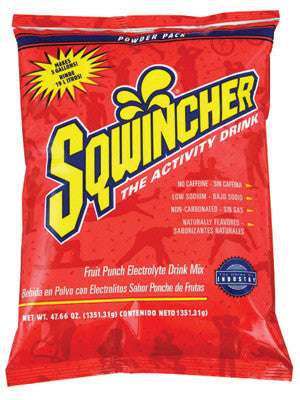 Sqwincher 016405-FP 47.66 Ounce Instant Powder Concentrate Packet Fruit Punch Electrolyte Drink - Yields 5 Gallons (16/EA)