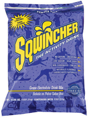 Sqwincher 016406-GR 47.66 Ounce Instant Powder Concentrate Packet Grape Electrolyte Drink - Yields 5 Gallons (16/EA)