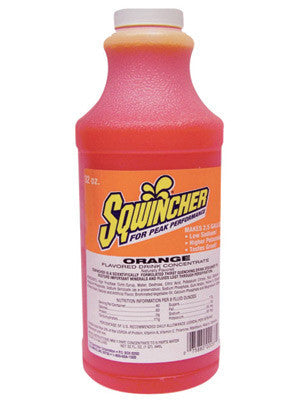 Sqwincher 020226-OR 32 Ounce Liquid Concentrate Bottle Orange Electrolyte Drink - Yields 2.5 Gallons (12/EA)
