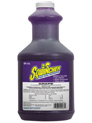 Sqwincher 030322-GR 64 Ounce Liquid Concentrate Bottle Grape Electrolyte Drink - Yields 5 Gallons (1/EA)