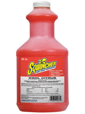 Sqwincher 030330-CC 64 Ounce Liquid Concentrate Bottle Cool Citrus Electrolyte Drink - Yields 5 Gallons (1/EA)