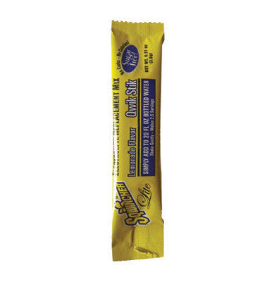 Sqwincher 060103-LA Qwik Stick .11 Ounce Powder Concentrate Sticks Lemonade Electrolyte Drink - Yields 20 Ounces (1/PK)