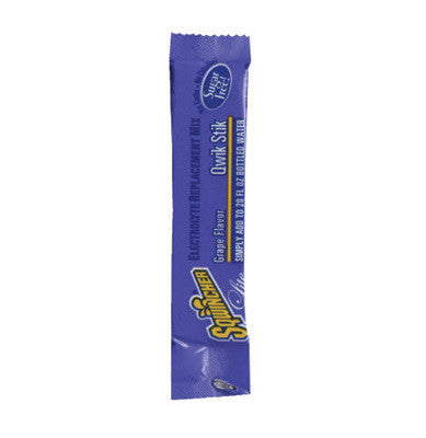 Sqwincher 060107-GR Qwik Stick .11 Ounce Powder Concentrate Sticks Grape Electrolyte Drink - Yields 20 Ounces (1/PK)