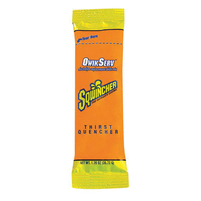 Sqwincher 060900-OR Qwik Serv 1.26 Ounce Powder Concentrate Packet Orange Electrolyte Drink - Yields 16.9 Ounces (8 Packets Per Box) (1/BX)