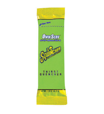Sqwincher 060902-LL Qwik Serv 1.26 Ounce Powder Concentrate Packet Lemon Lime Electrolyte Drink - Yields 16.9 Ounces (8 Packets Per Box) (1/BX)