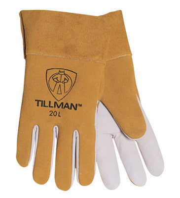 Tillman 20L Large Bourbon Brown Top Grain Kidskin Standard Grade TIG Welders Gloves With Straight Thumb, 2" Cuff And Kevlar Lock Stitching (1/PR)