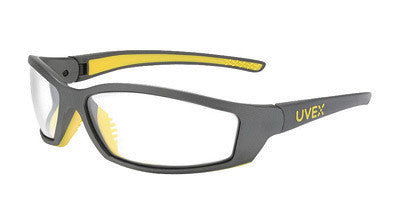 Uvex SX0400X By Honeywell SolarPro Safety Glasses With Gray And Yellow Nylon Frame And Clear Polycarbonate Uvextreme Anti-Fog Lens (1/EA)