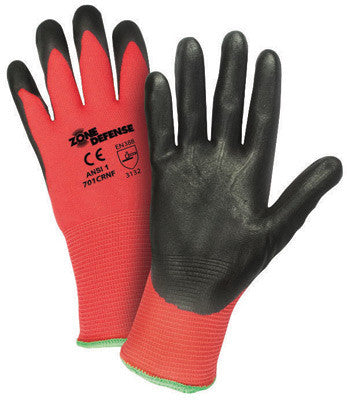 West Chester 701CRNF/XL X-Large Zone Defense Cut And Abrasion Resistant Black Foam Nitrile Dipped Palm Coated Work Gloves With Elastic Knit Wrist (1/PR)