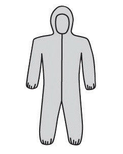 West Chester C3906/L Large Gray PosiWear M3 5-Layer SSMS Polypropylene Disposable Breathable Advantage Coveralls With Front Zipper Closure And Elastic Waistband (25/EA)