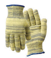 Wells Lamont 1882S Small Gray And Yellow Whizard Metalguard 7 gauge Heavy Weight Fiber And Stainless Steel Ambidextrous Cut Resistant Gloves With , Cotton Lined, Cotton Plaiting And Additional Reinforcement Thumb (12/PR)