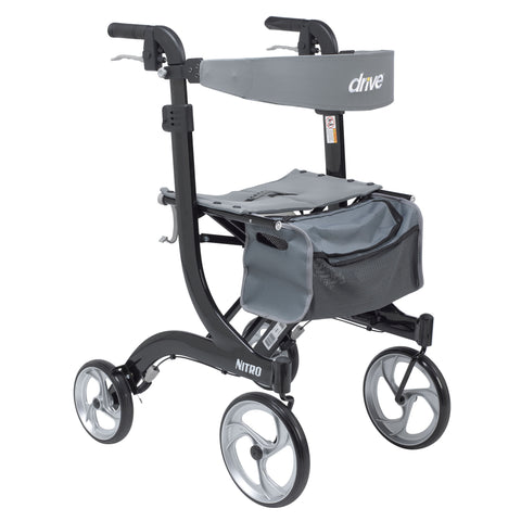 Drive Medical rtl10266bk-t Nitro Euro Style Walker Rollator, Tall, Black (1/EA)