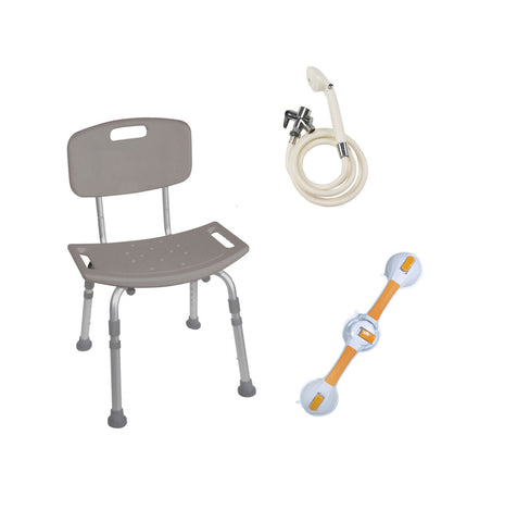 Drive Medical rtlbathkit Shower Tub Chair Grab Bar Safety Bundle (1/EA)