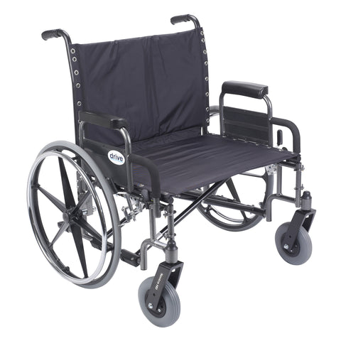 Drive Medical std28dda Sentra Extra Wide Heavy Duty Wheelchair, Detachable Desk Arms, 28" Seat (1/CV)