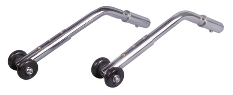 Drive Medical stds808 Adjustable Universal Wheelchair Anti Tipper with Wheels, Chrome, 1 Pair (1/BX)